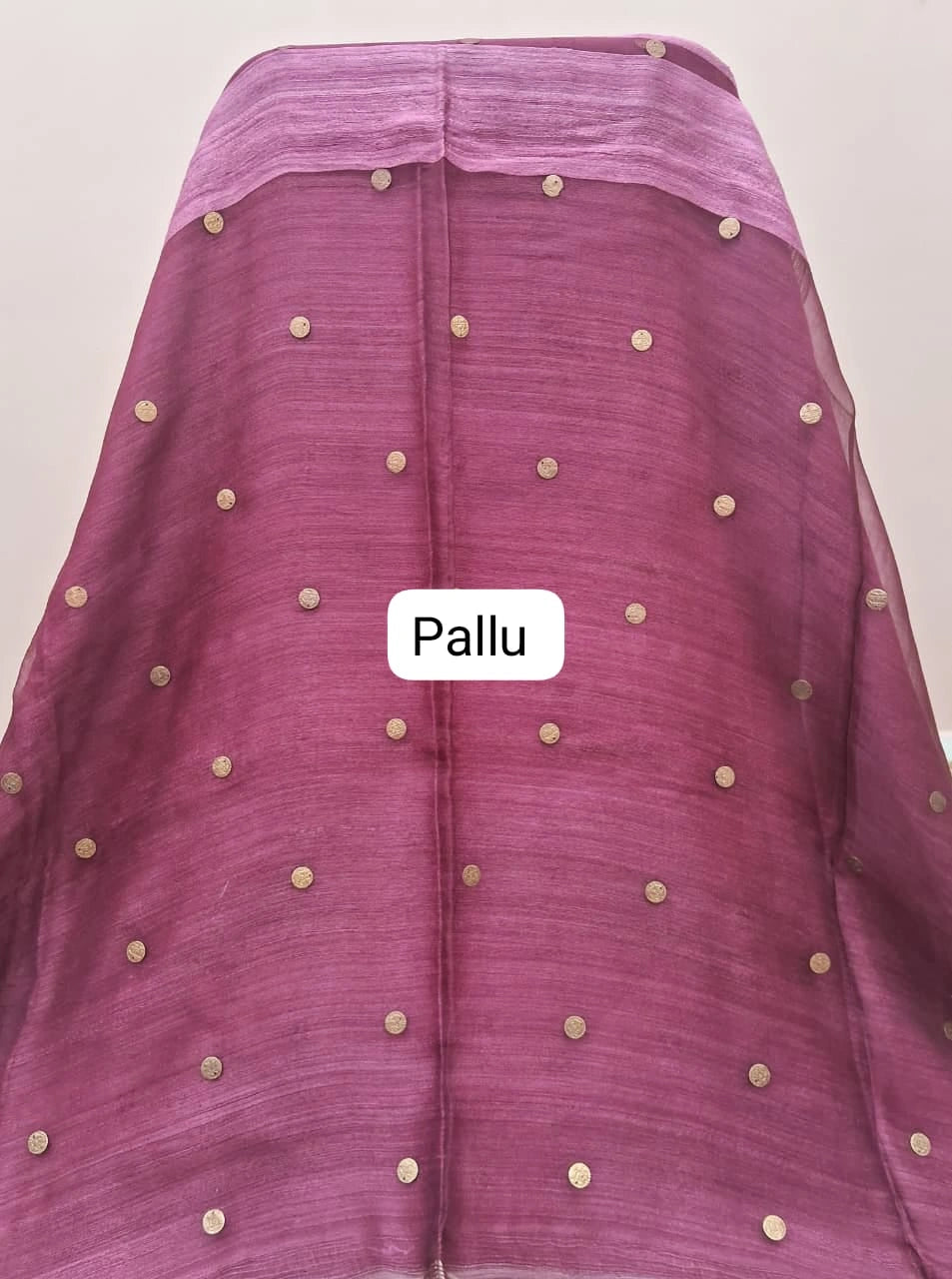 Onion Pink Pure Matka Silk Saree pallu