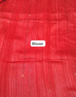 Tomato Red Pure Matka Silk Saree blouse