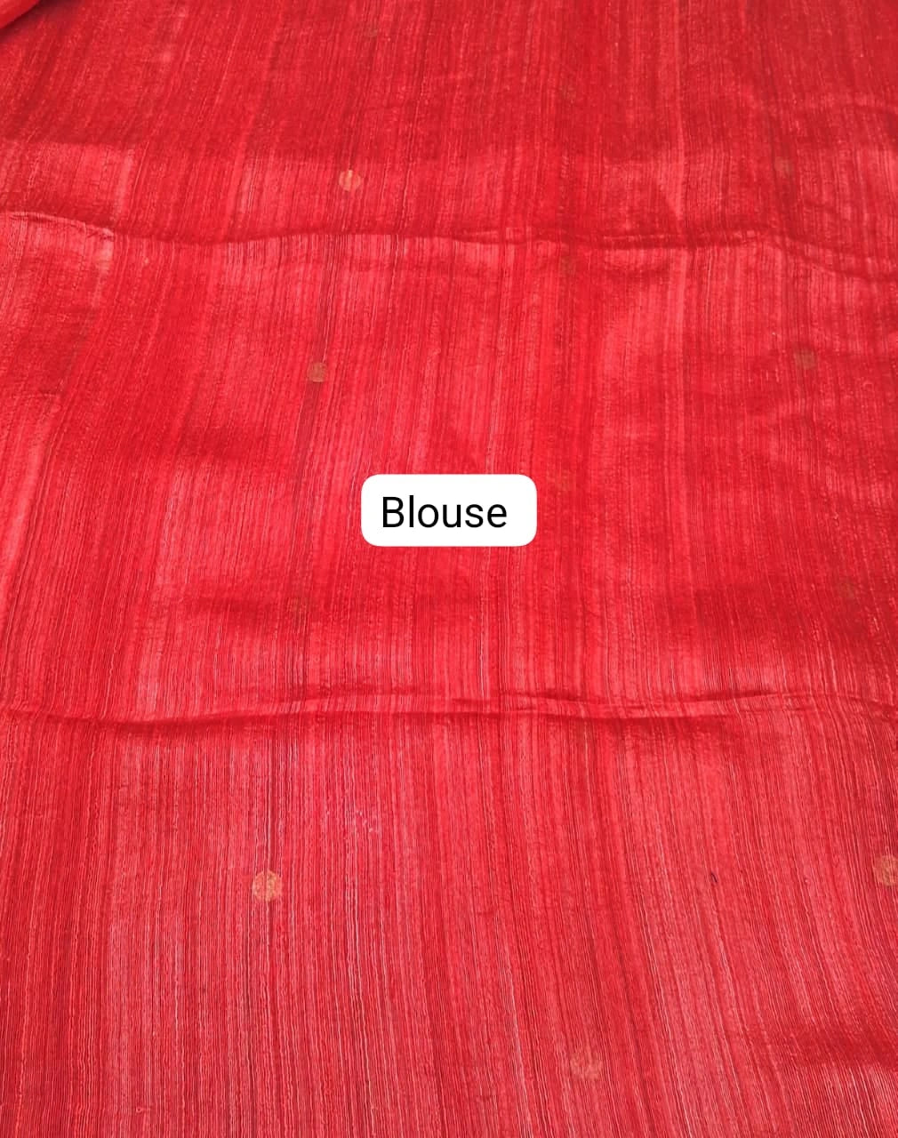 Tomato Red Pure Matka Silk Saree blouse