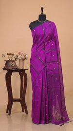 Magenta Pink Pure Matka Silk Saree