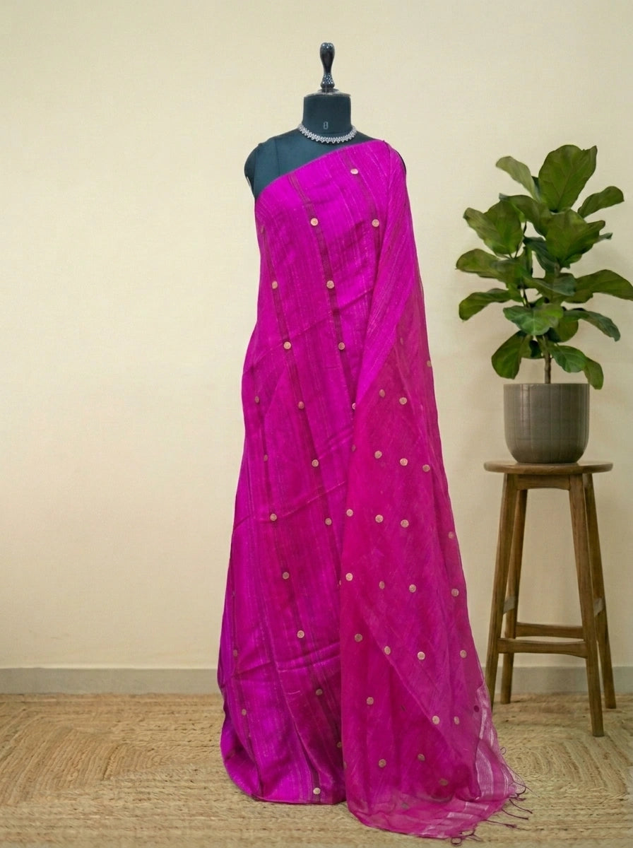 Rani Pink Pure Matka Silk Saree 