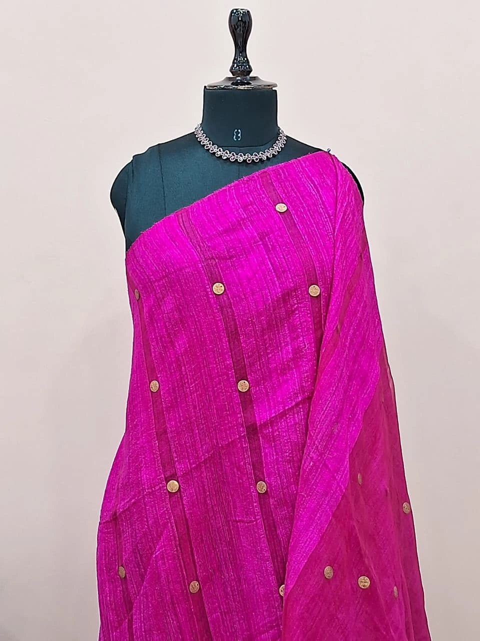 Rani Pink Pure Matka Silk Saree 1