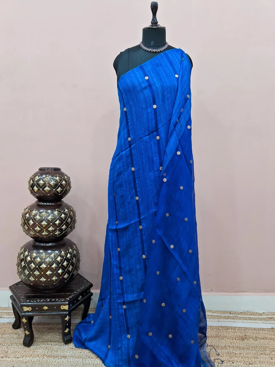 Royal Blue Pure Matka Silk Saree 