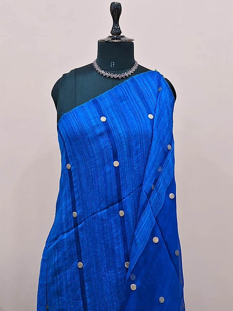 Royal Blue Pure Matka Silk Saree 1