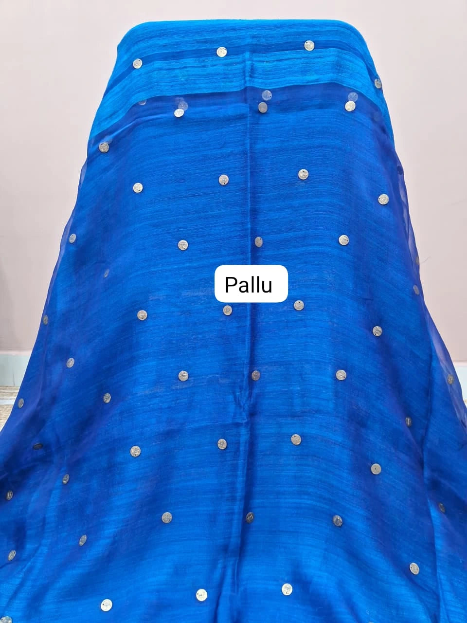 Royal Blue Pure Matka Silk Saree Pallu