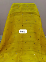Lemon Yellow Pure Matka Silk Saree pallu