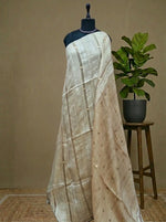 Beige Pure Matka Silk Saree 