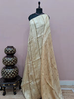 Beige Pure Matka Silk Saree 
