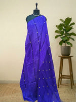 Navy Blue Pure Matka Silk Saree 