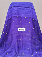 Navy Blue Pure Matka Silk Saree Pallu