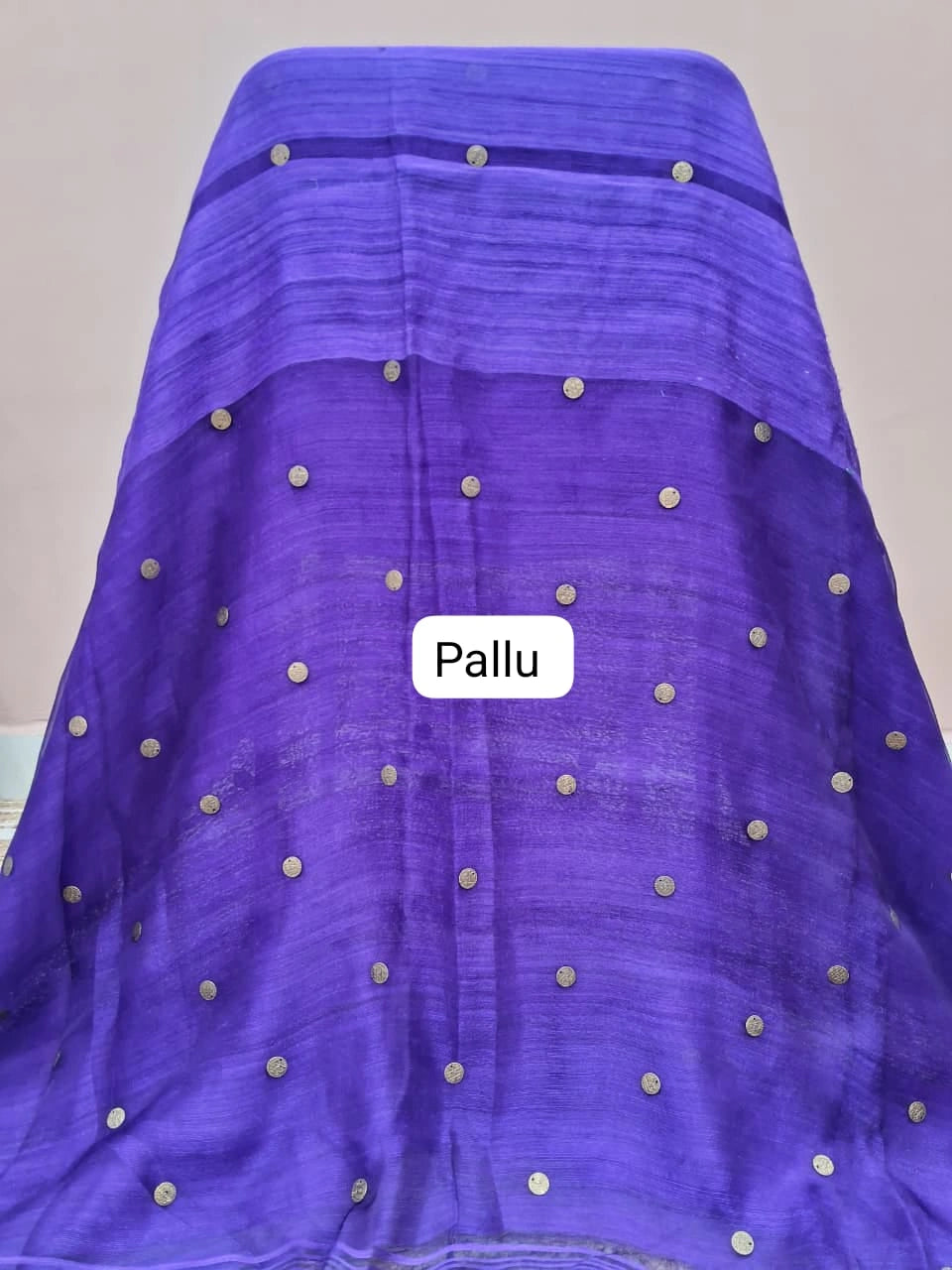 Navy Blue Pure Matka Silk Saree Pallu