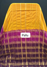 Mango Yellow Mysore Crepe Silk Saree pallu