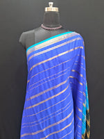 Cerulean Blue Mysore Crepe Silk Saree 1
