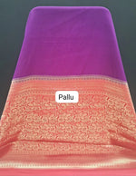 Purple Mysore Crepe Silk Saree pallu