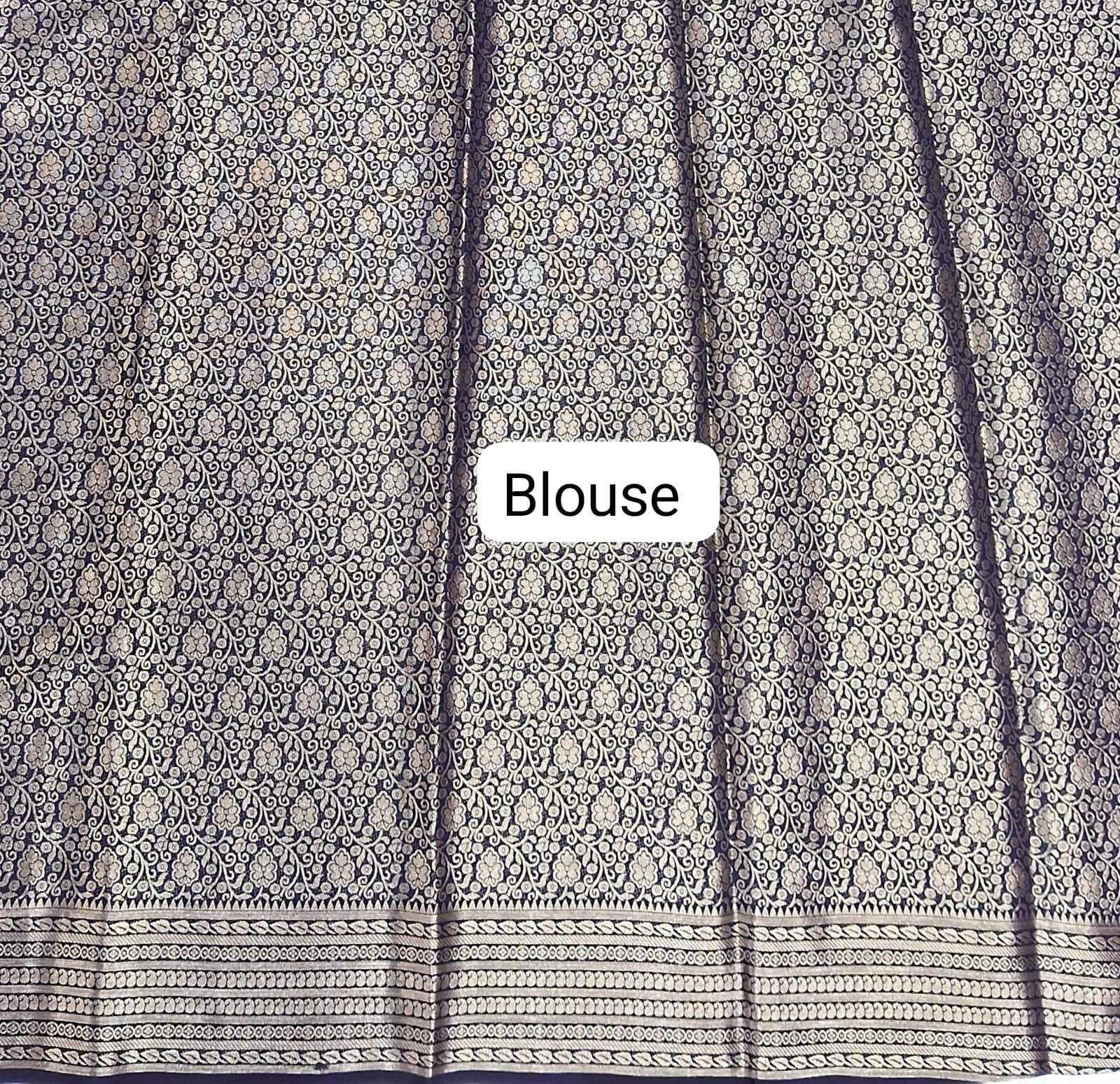 Rani Pink Mysore Crepe Silk Saree blouse