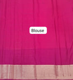 Orange and Rani Pink Pure Mysore Crepe Silk Saree Blouse