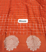 Dark Orange Mysore Crepe Silk Saree Blouse
