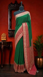 Green Mysore Crepe Silk Saree
