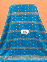 Royal Blue Mysore Crepe Silk Saree pallu
