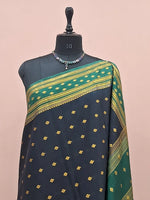 Black Mysore Crepe Silk Saree 1