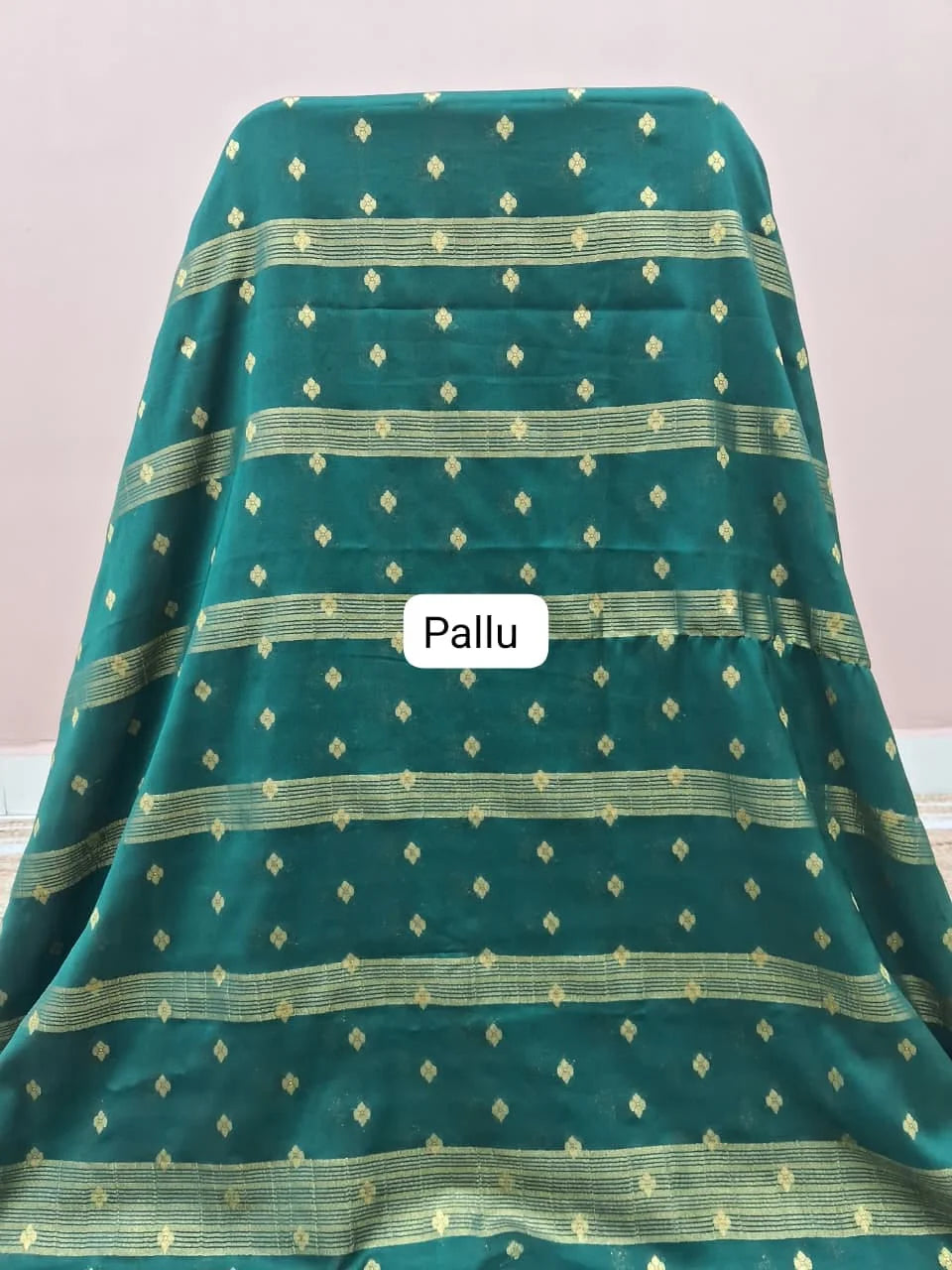 Black Mysore Crepe Silk Saree Pallu