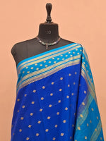 Caribbean Blue Mysore Crepe Silk Saree 1