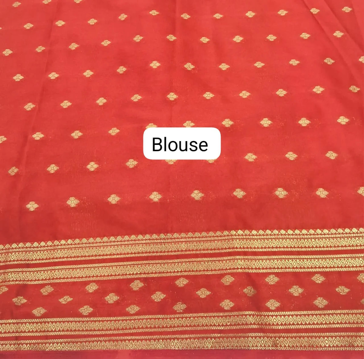 Marine Blue Mysore Crepe Silk Saree Blouse