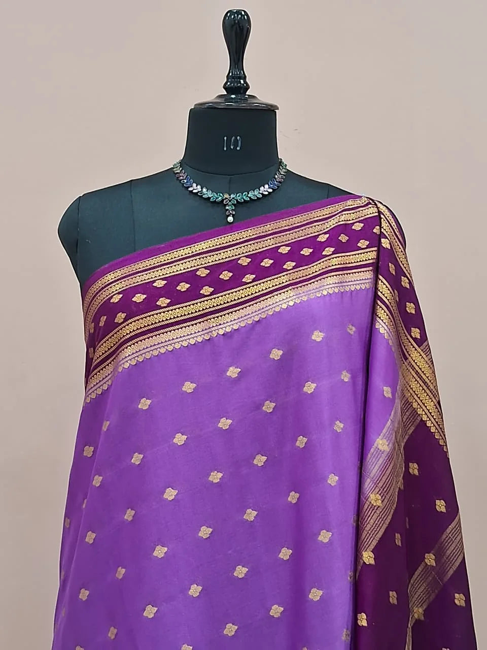 Lavender Mysore Crepe Silk Saree 1
