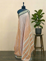 Light Orange Plain Narayanpet Cotton Saree