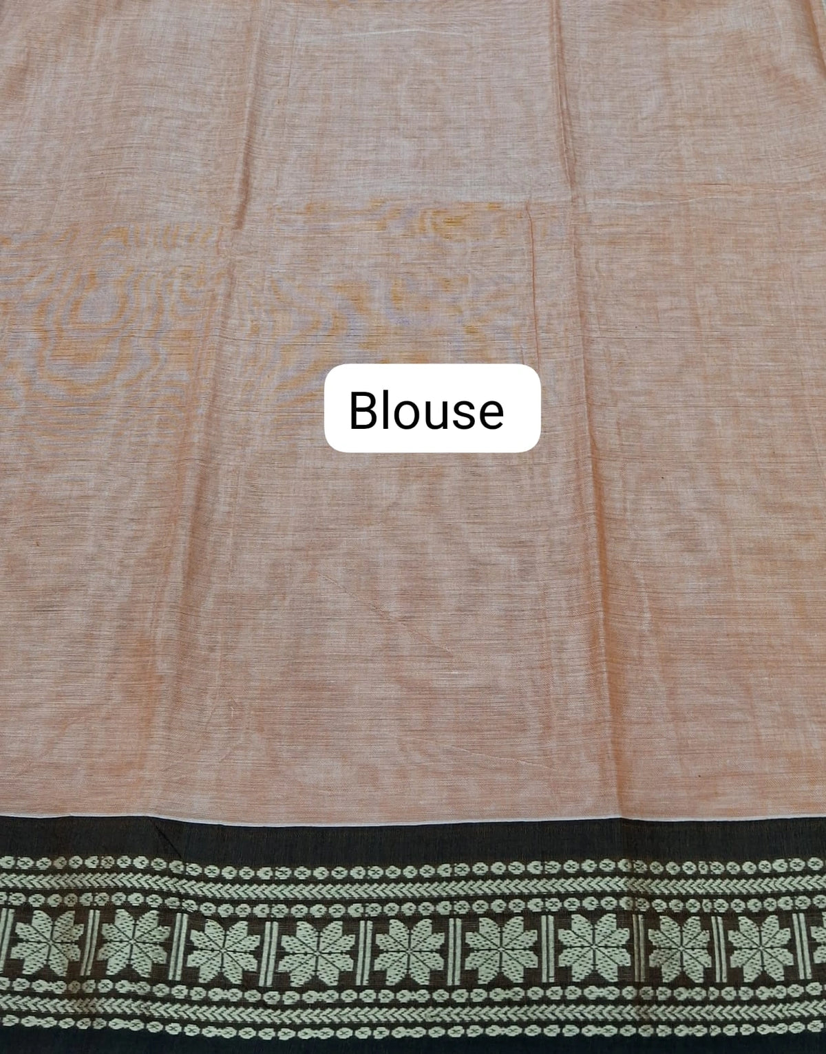 Light Orange Plain Narayanpet Cotton Saree Blouse