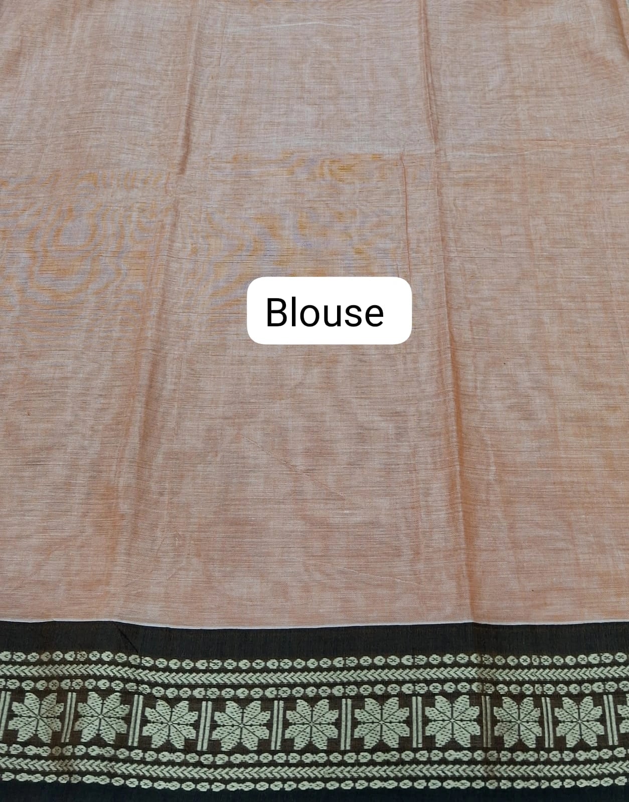 Light Orange Plain Narayanpet Cotton Saree Blouse