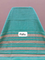 Turquoise Blue Plain Narayanpet Cotton Saree Pallu
