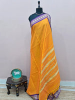 Mango Yellow Plain Narayanpet Cotton Saree 