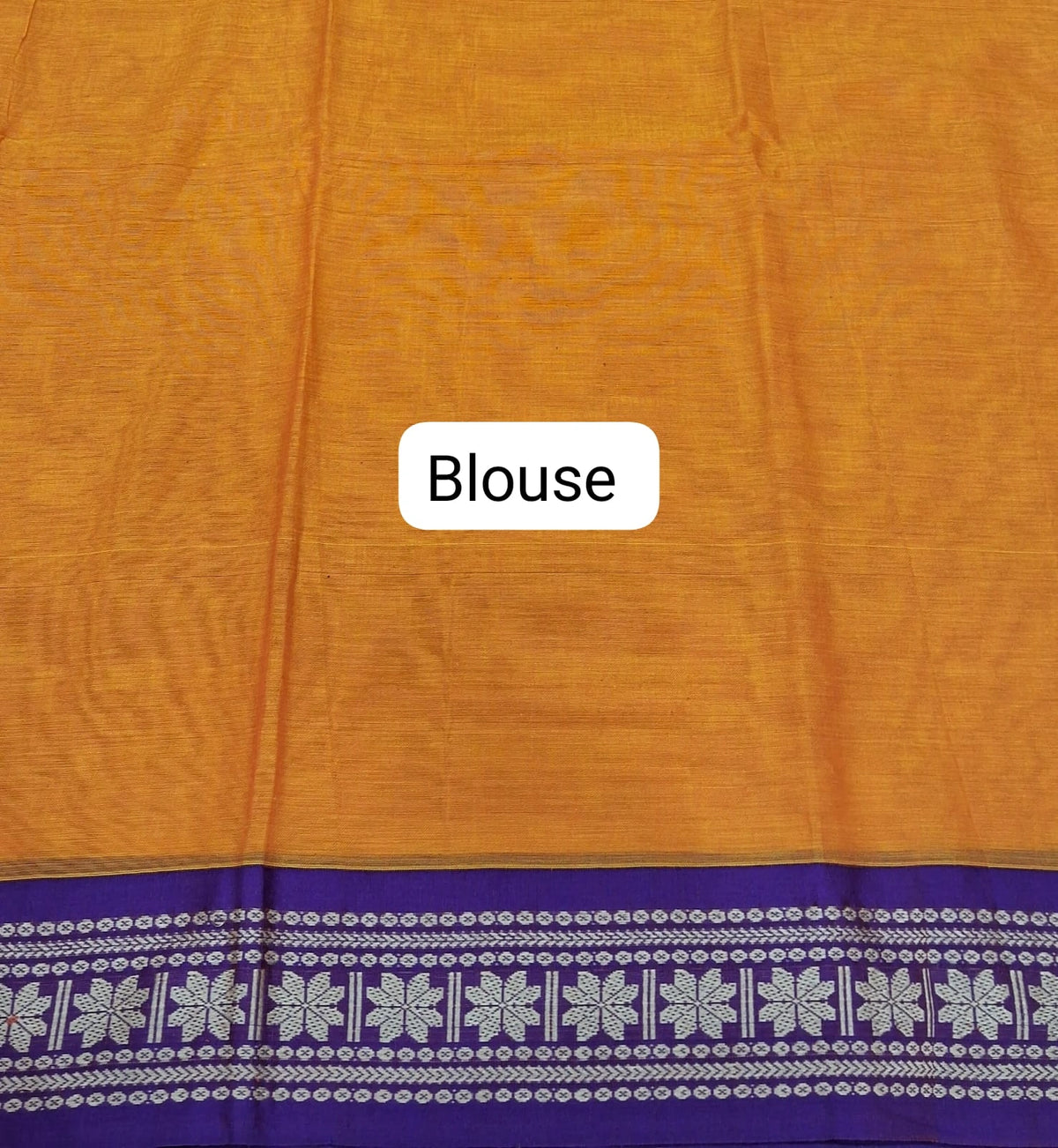 Mango Yellow Plain Narayanpet Cotton Saree  Blouse