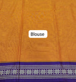 Mango Yellow Plain Narayanpet Cotton Saree  Blouse