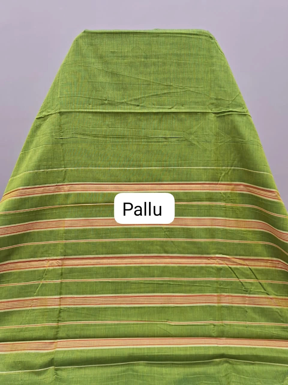 Mehandi Green Plain Narayanpet Cotton Saree Pallu