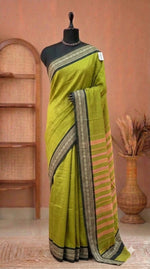 Mehandi Green Plain Narayanpet Cotton Saree 