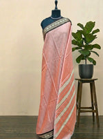 Pastel Orange Plain Narayanpet Cotton Saree 