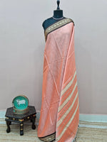 Pastel Orange Plain Narayanpet Cotton Saree 
