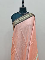 Pastel Orange Plain Narayanpet Cotton Saree 1