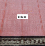 Pastel Orange Plain Narayanpet Cotton Saree Blouse
