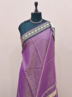 Pastel Purple Plain Narayanpet Cotton Saree  1