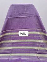 Pastel Purple Plain Narayanpet Cotton Saree Pallu