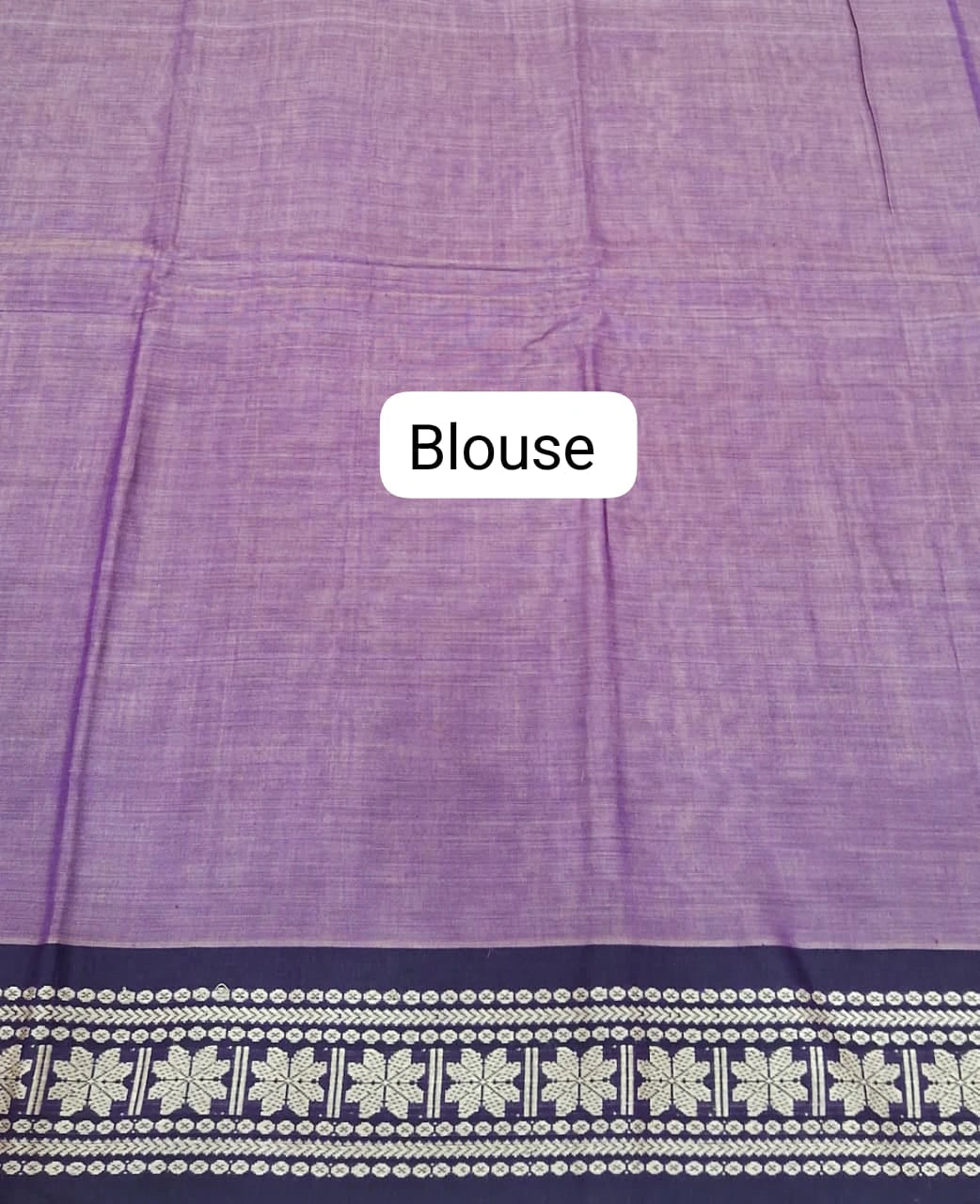Pastel Purple Plain Narayanpet Cotton Saree Blouse