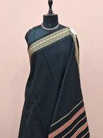 Black Plain Narayanpet Cotton Saree  1