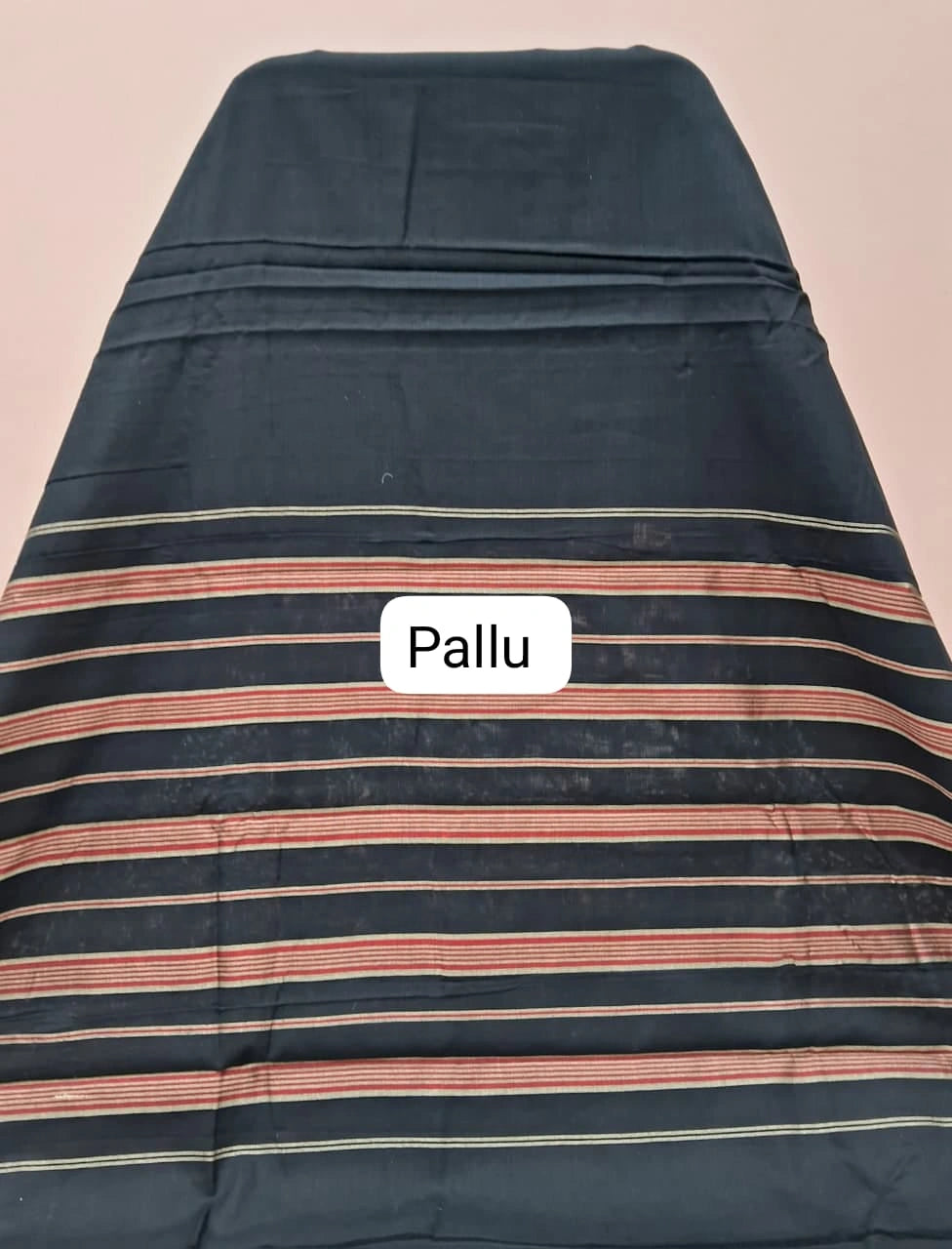 Black Plain Narayanpet Cotton Saree  Pallu