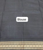 Black Plain Narayanpet Cotton Saree  Blouse