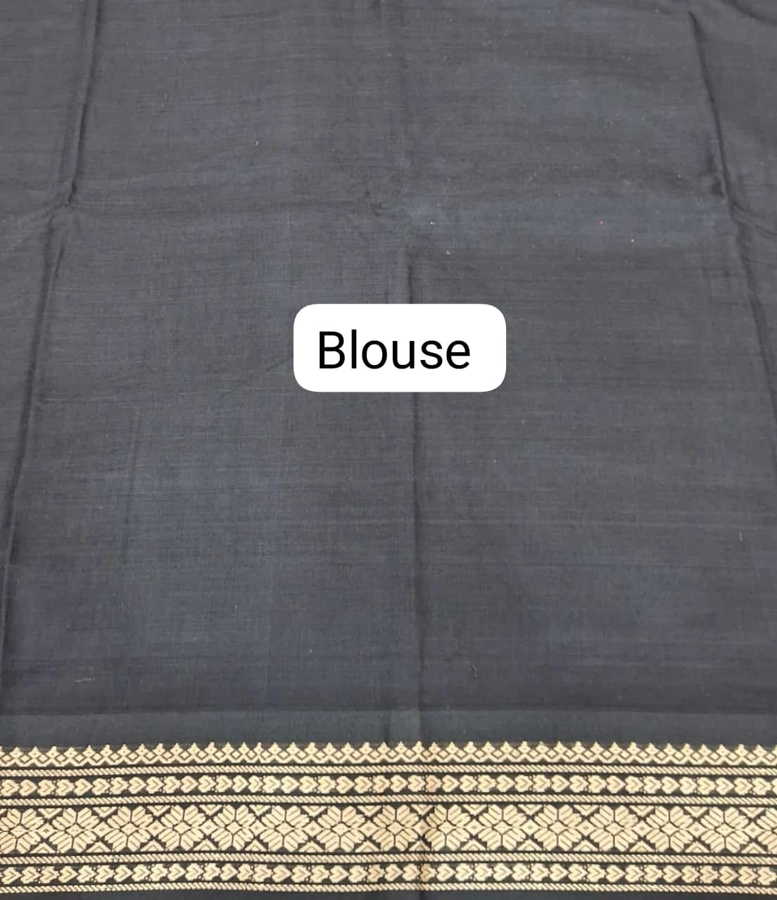 Black Plain Narayanpet Cotton Saree  Blouse