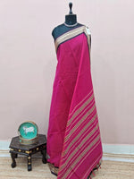 Rani Pink Plain Narayanpet Cotton Saree