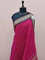 Rani Pink Plain Narayanpet Cotton Saree 1